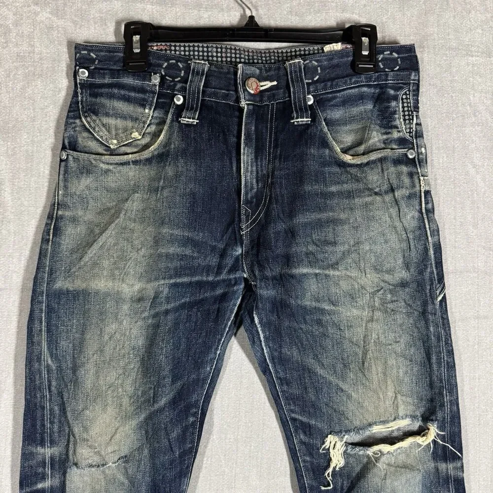 Levi’s Engineered Jeans W32 R111 Tapered Distressed Denim Y2K **UNIQUE - RARE**